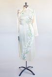 Vintage Women’s Ivory Dress - Painted Mandarin Dress