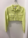 Neon Crop Denim Jacket