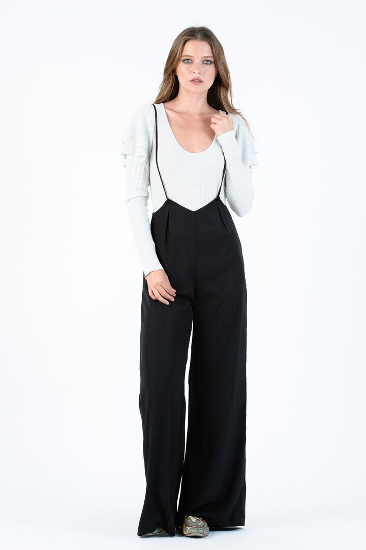 Puntoco Women Plus Size Jumpsuit Clearance Ethnic Style Solid Buttons  Pocket Suspender Jumpsuit Gray M - Walmart.com