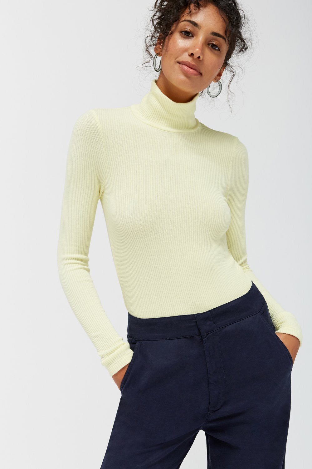 Fitted Ribbed Turtleneck Sweater